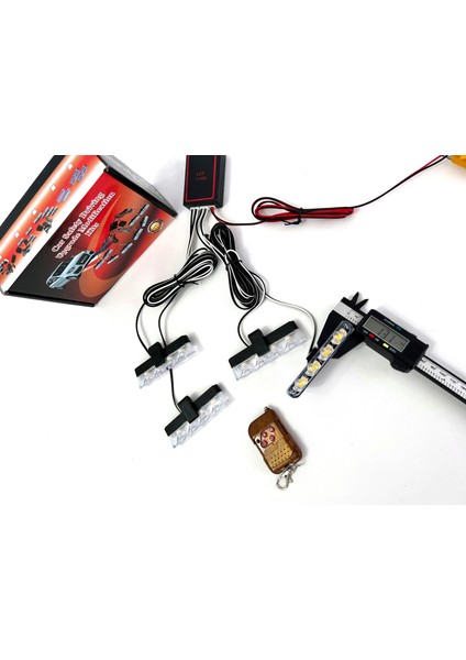 Mavi Kırmızı Beyaz Panjur Led 4lü Çakarlı Modlu Kumandalı 12v indirimleri