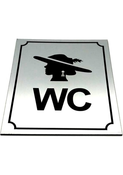 Wc Tuvalet Tabelası Bayan, Kapı ve Duvar Yönlendirme Levhası 13 cm x 16 cm Xl