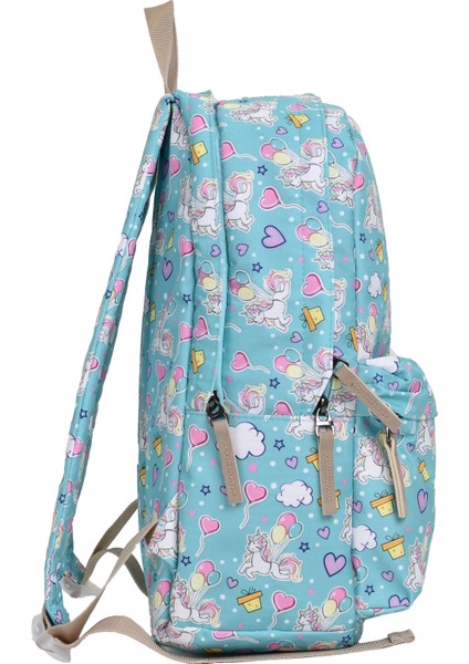 Su Geçirmez Çok Gözlü Kız Çocuk Seyahat Okul Sırt Çantası Unicorn Desenli K1467 modelleri