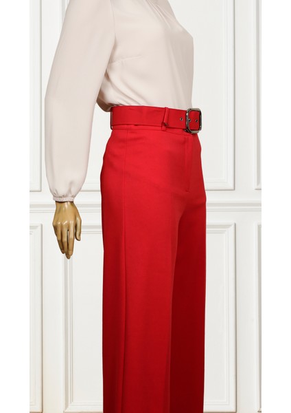 440 Beli Kemerli Bol Paça Pantolon Qys Pantolon 440V #23-033