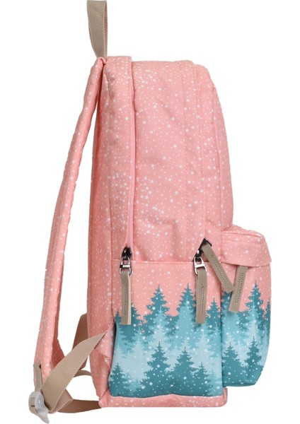 Su Geçirmez Çok Gözlü Kız Çocuk Seyahat Okul Sırt Çantası Pudra K1467 modelleri