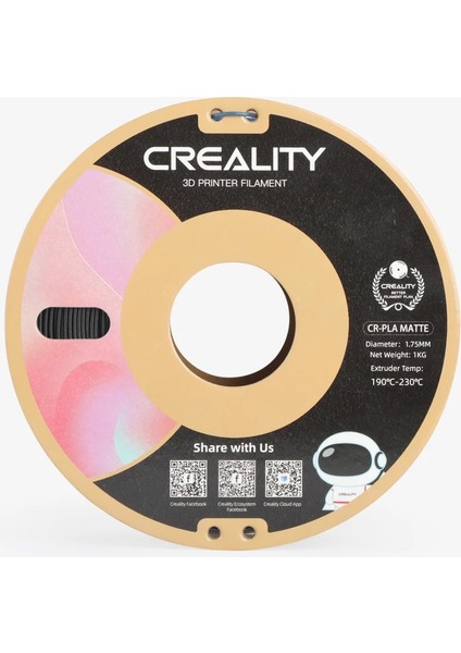 Cr-Pla Matte Filament Çilek Kırmızısı 1.75MM 1kg Standart