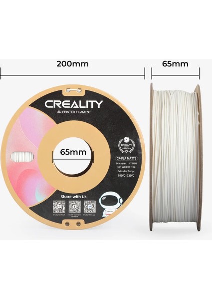 Cr-Pla Matte Filament Çilek Kırmızısı 1.75MM 1kg Standart