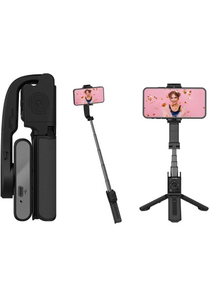 Akıllı Telefonlar Için Gimbal Stabilizator Ultra Hafif 195 Gram Dahili Batarya 460 Mah 360 Derece Dönebilen Başlık Android iPhone Gimbal Katlanabilir Video Kaydı Için Sabitleyici Isteady Q