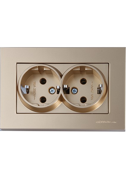 Rita Antik Altın Ikili Topraklı Priz Çerçeveli 2220 202 0280