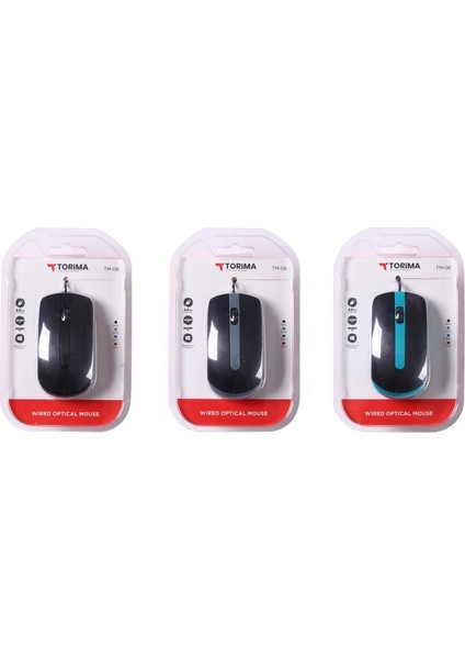 Tm-06 Kablolu Mavi Optik Mouse