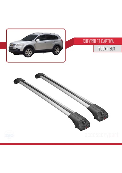 Chevrolet Captiva 2007-2011 Arası ile Uyumlu Ace-1 Ara Atkı Tavan Barı Gri