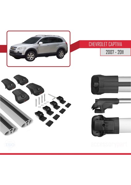 Chevrolet Captiva 2007-2011 Arası ile Uyumlu Ace-1 Ara Atkı Tavan Barı Gri