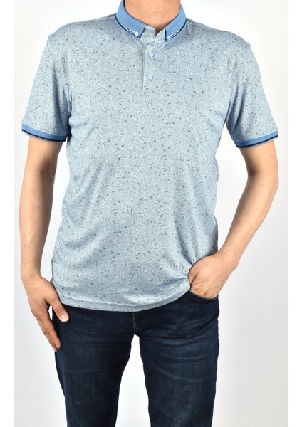 KML-4240 50/1 Merserize Polo Yaka Tişört/açık Mavi-Beyaz/l