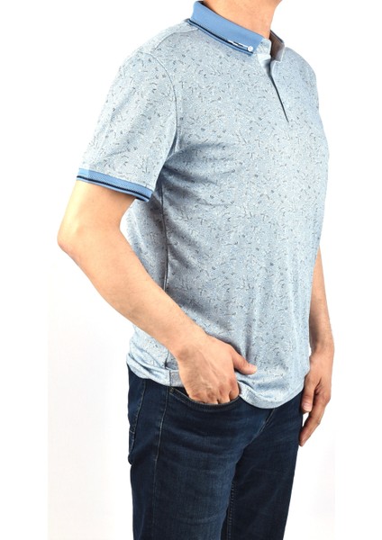 KML-4240 50/1 Merserize Polo Yaka Tişört/açık Mavi-Beyaz/l