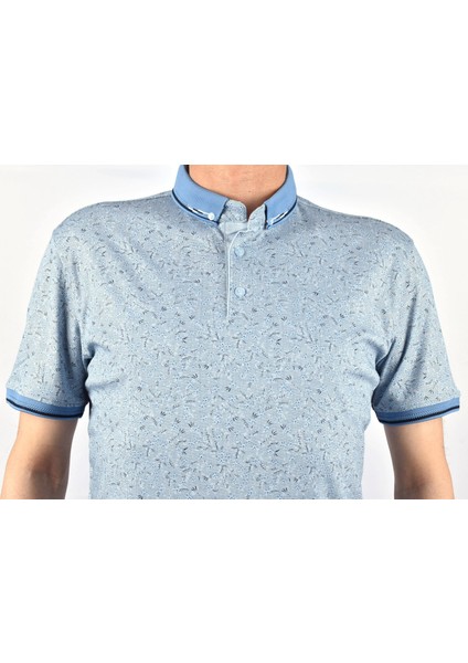 KML-4240 50/1 Merserize Polo Yaka Tişört/açık Mavi-Beyaz/l