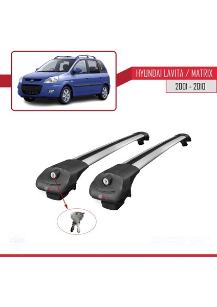 Hyundai Lavita / Matrix (Fc) 2001-2010 Arası ile Uyumlu Ace-1 Ara Atkı Tavan Barı Gri