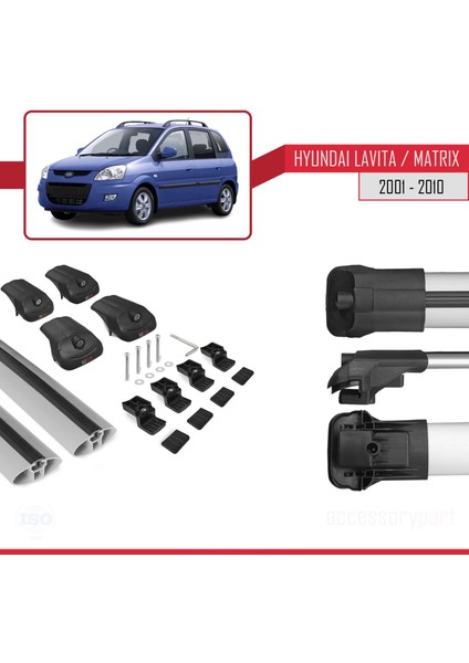 Hyundai Lavita / Matrix (Fc) 2001-2010 Arası ile Uyumlu Ace-1 Ara Atkı Tavan Barı Gri