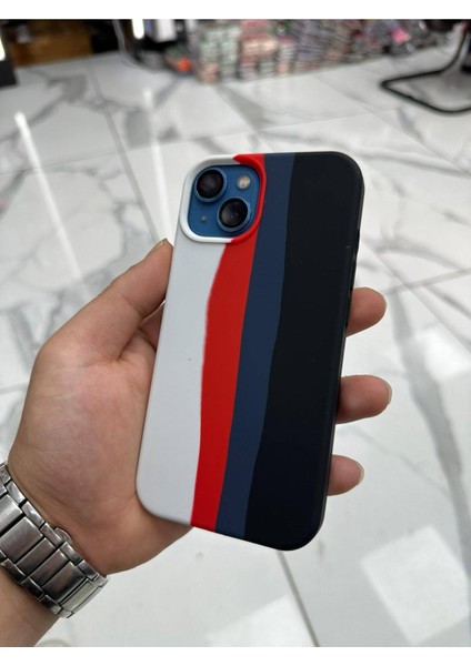 iPhone 13 Kılıf Gökkuşağı Kılıf Desenli Kılıf Renkli Pastel Sulu Boya Rainbow Kılıf