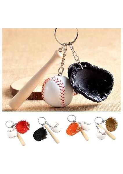 Gerçekçi Beyzbol Tasarımlı Şık Anahtarlık Kolye Çanta Süsü Baseball Keychain