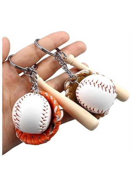 Gerçekçi Beyzbol Tasarımlı Şık Anahtarlık Kolye Çanta Süsü Baseball Keychain