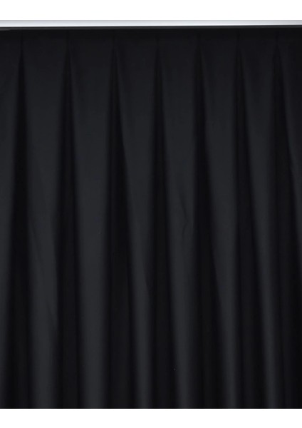Lüx Saten Blackout Karartma Fon Perde 1/3 Sık Pile - Siyah fiyatları