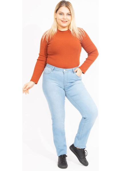 Kadın Mavi 5 Cepli Likralı Kot Pantolon 65N35547 fiyatları