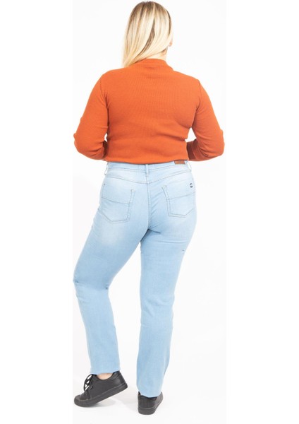 Kadın Mavi 5 Cepli Likralı Kot Pantolon 65N35547 modelleri