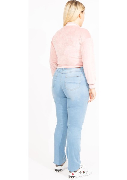 Kadın Mavi 5 Cepli Likralı Kot Pantolon 65N35548 modelleri