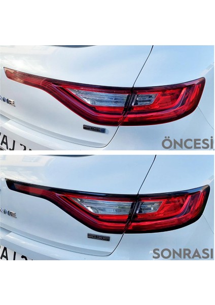 Renault Megane 4 Stop Çerçeve Sticker Kolay Uygulama Hazır Kesim Birebir Uyum / Sedan-Parlak Siyah