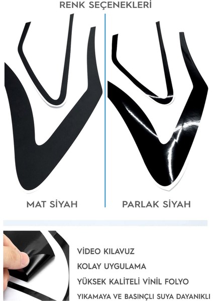 Renault Megane 4 Stop Çerçeve Sticker Kolay Uygulama Hazır Kesim Birebir Uyum / Sedan-Parlak Siyah
