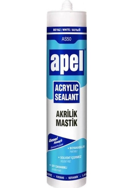 30 Adet Apel As-50 Akrilik Mastik 500 gr Beyaz