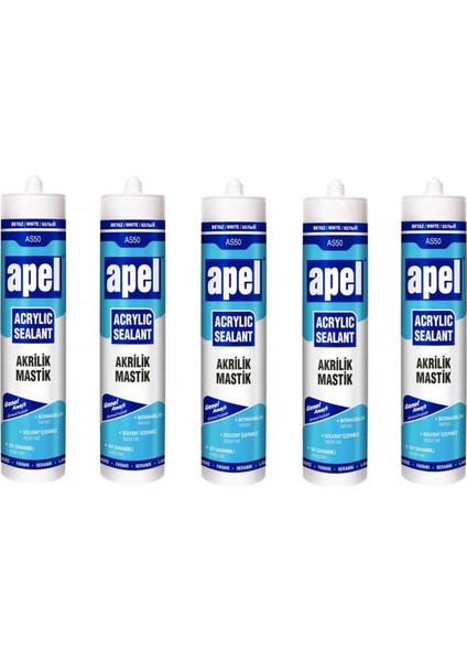 30 Adet Apel As-50 Akrilik Mastik 500 gr Beyaz fiyatları