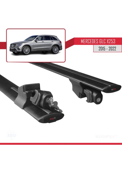Mercedes Glc X253 2015-2022 Arası ile Uyumlu Hook Model Anahtar Kilitli Ara Atkı Tavan Barı Siyah indirimleri