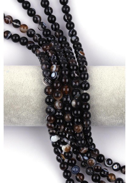 Göz Akik Doğal Taş Dizi 8 mm Küre Kesim