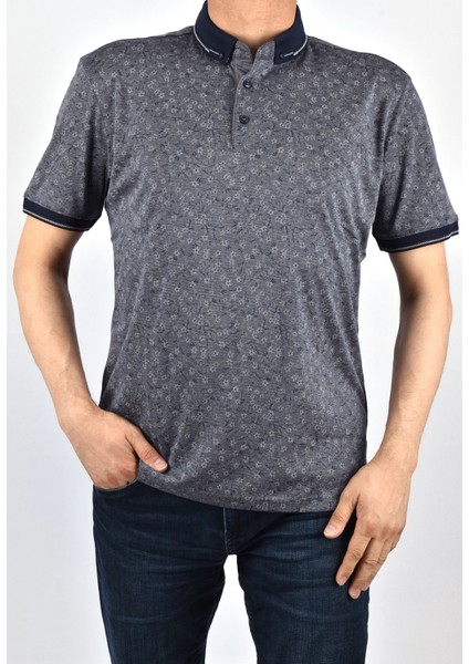KML-4240 50/1 Merserize Polo Yaka Tişört/lacivert-Gri/2xl