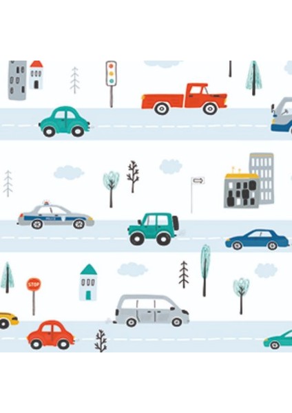 Hrz Serisi Eğlenceli Şekilli Kendinden Yapışkanlı Mutfak Dolap ve Mobilya Kaplama Folyosu (5MX45CM)