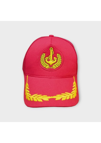 Salarticaret Fileli Kaptan Şapka Kırmızı
