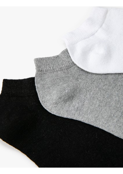 Basic 3'lü Patik Çorap Seti Çok Renkli modelleri
