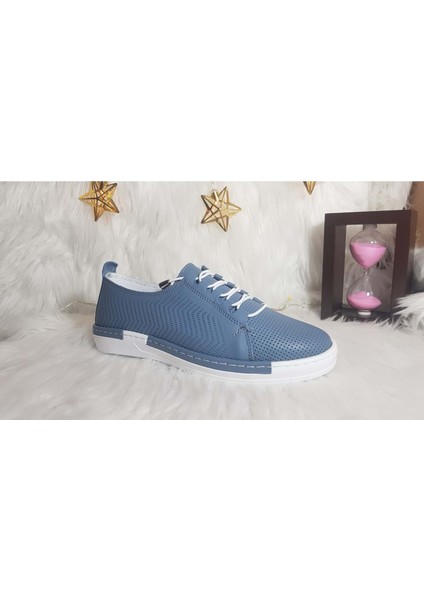 Hakiki Deri Ortopedik Likra Bağcıklı Kadın Ayakkabı CKR00577 - 39