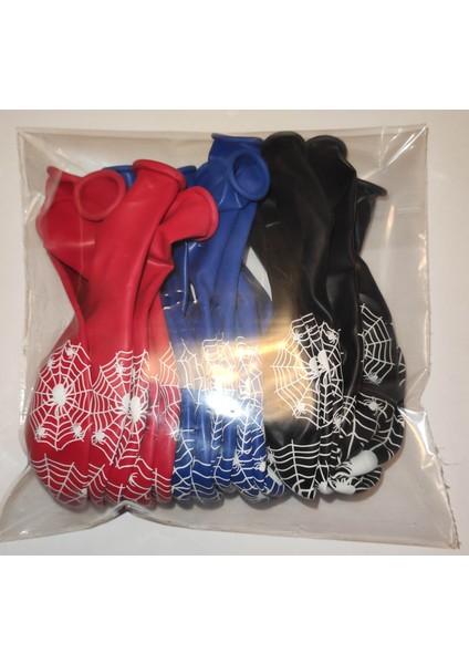 15 Adet - 12" Karışık Renk Balona Beyaz Örümcek Ağı Baskılı Balon (30 cm Çap) fırsatları