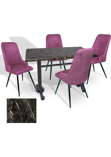 Çipa Werzalit - Çırağan Mutfak Masa Takımı (80X120) - (Teramo - Mor)