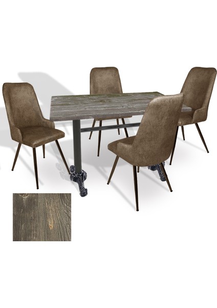 Çipa Werzalit - Çırağan Mutfak Masa Takımı (70X120) - (Old Pine - Kahve)