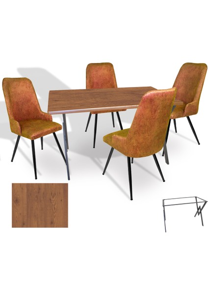 Anemon Werzalit - Çırağan Masa Takımı (80X120) - (Novagento - Kiremit)