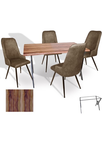 Anemon Werzalit - Çırağan Masa Takımı (80X120) - (Indıana Wood - Kahve)