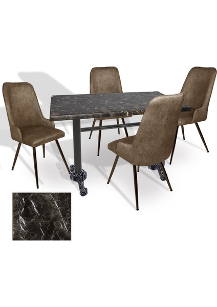 Çipa Werzalit - Çırağan Mutfak Masa Takımı (70X120) - (Teramo - Kahve)