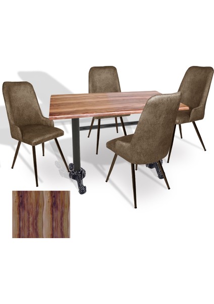 Çipa Werzalit - Çırağan Mutfak Masa Takımı (80X140) - (Indiana Wood - Kahve)