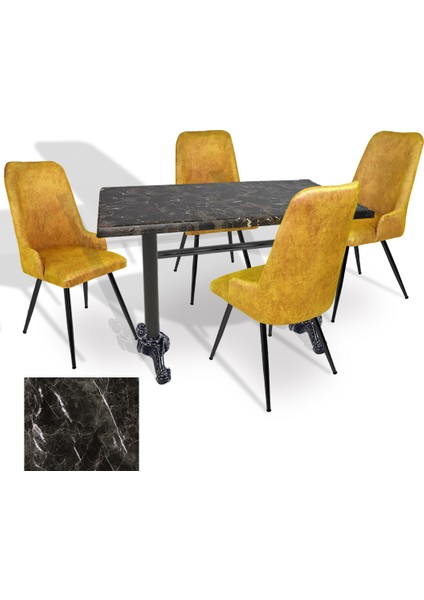 Çipa Werzalit - Çırağan Mutfak Masa Takımı (70X120) - (Teramo - Sarı)