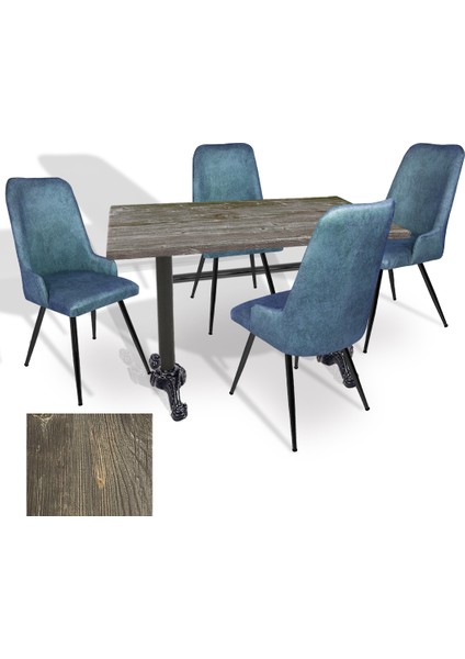 Çipa Werzalit - Çırağan Mutfak Masa Takımı (80X140) - (Old Pine - Mavi)