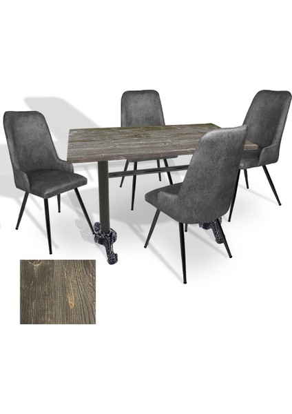 Çipa Werzalit - Çırağan Mutfak Masa Takımı (70X120) - (Old Pine - Füme)