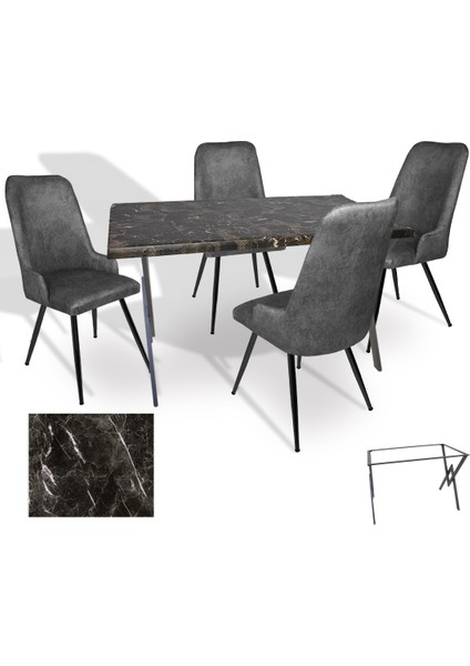 Anemon Werzalit - Çırağan Masa Takımı (80X120) - (Teramo - Füme)