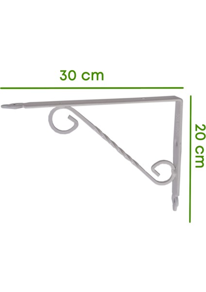 Ferforje Raf Altı Metal L Ayak -30X20 cm 2 Adet