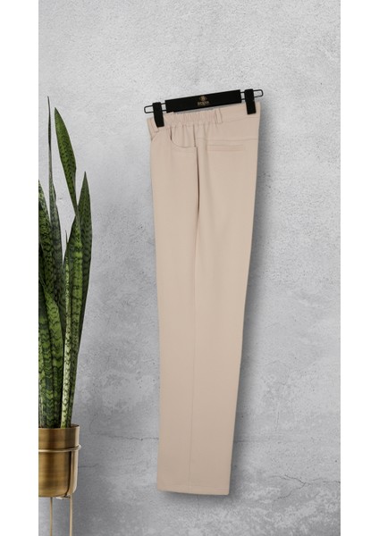 1001 Cep Detaylı Beli Lastikli Klasik Dar Paça Pantolon Qys 1001 Pantolon #23-03#,