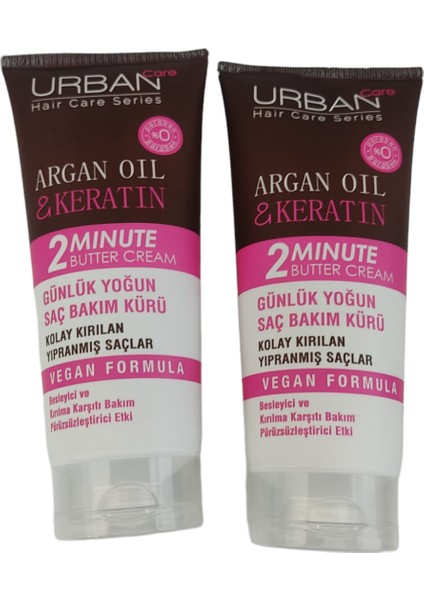 Argan Oil Ve Keratin Günlük Yoğun Saç Bakım Kürü Seti 2 Adet (200 + 200 ml)