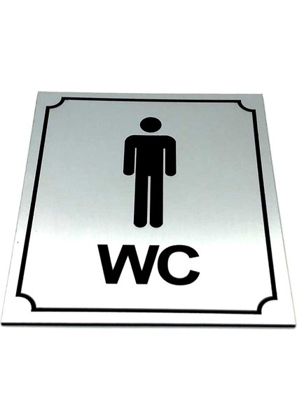 Wc Tuvalet Tabelası Bay Bayan Takım (2 Adet), Kapı Yönlendirme Levhası 13 Cm X 16 Cm Xl